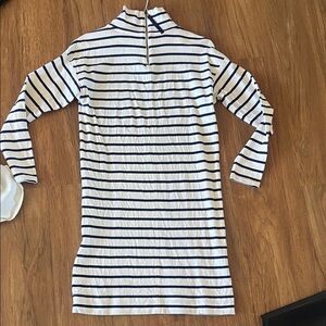 Vineyard Vines Navy and White Striped Midi Dress